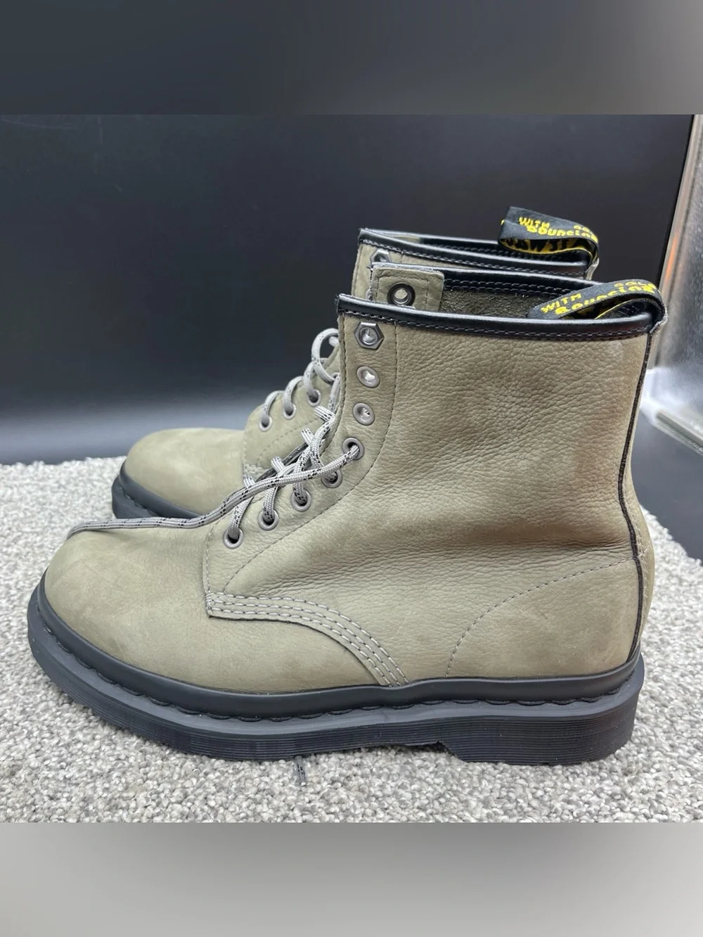 Dr. Martens 1460 8-eyelet boot Nickel Grey milled nubuck leather Men’s Size 9